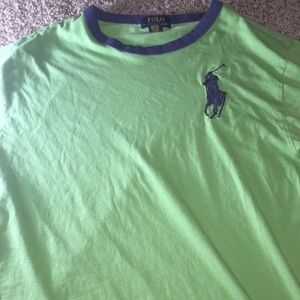 Green and blue polo shirt